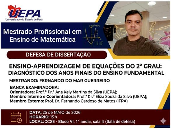 Divulgação - Defesa de Dissertação - Aluno Fernando do Mar Guerreiro - Data 25-05-2026.